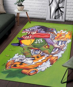 Show Your Skateboarding Love with the Rat Fink JYK Rug - Personalizable
