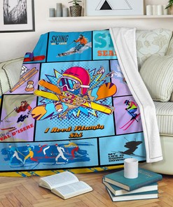 Skiing Lover Quilt Blanket, Vitamin Ski Blanket