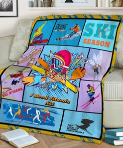Skiing Lover Quilt Blanket, Vitamin Ski Blanket