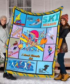 Skiing Lover Quilt Blanket, Vitamin Ski Blanket