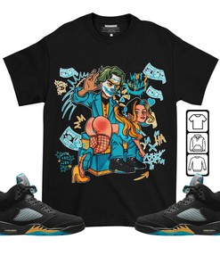 Slap Harley Quinm Unisex Sneaker Shirt Match 2023 Retro Aqua 5s Tee, Jordan 5 Aqua T-Shirt, Hoodie, Sweatshirt