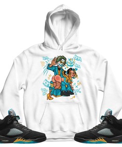 Slap Harley Quinm Unisex Sneaker Shirt Match 2023 Retro Aqua 5s Tee, Jordan 5 Aqua T-Shirt, Hoodie, Sweatshirt