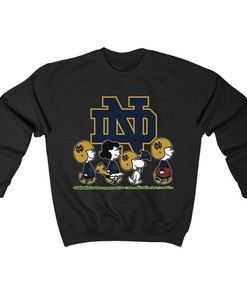 Snoopy The Peanuts Cheer For The Notre Dame Fighting Irish NCAA Tee