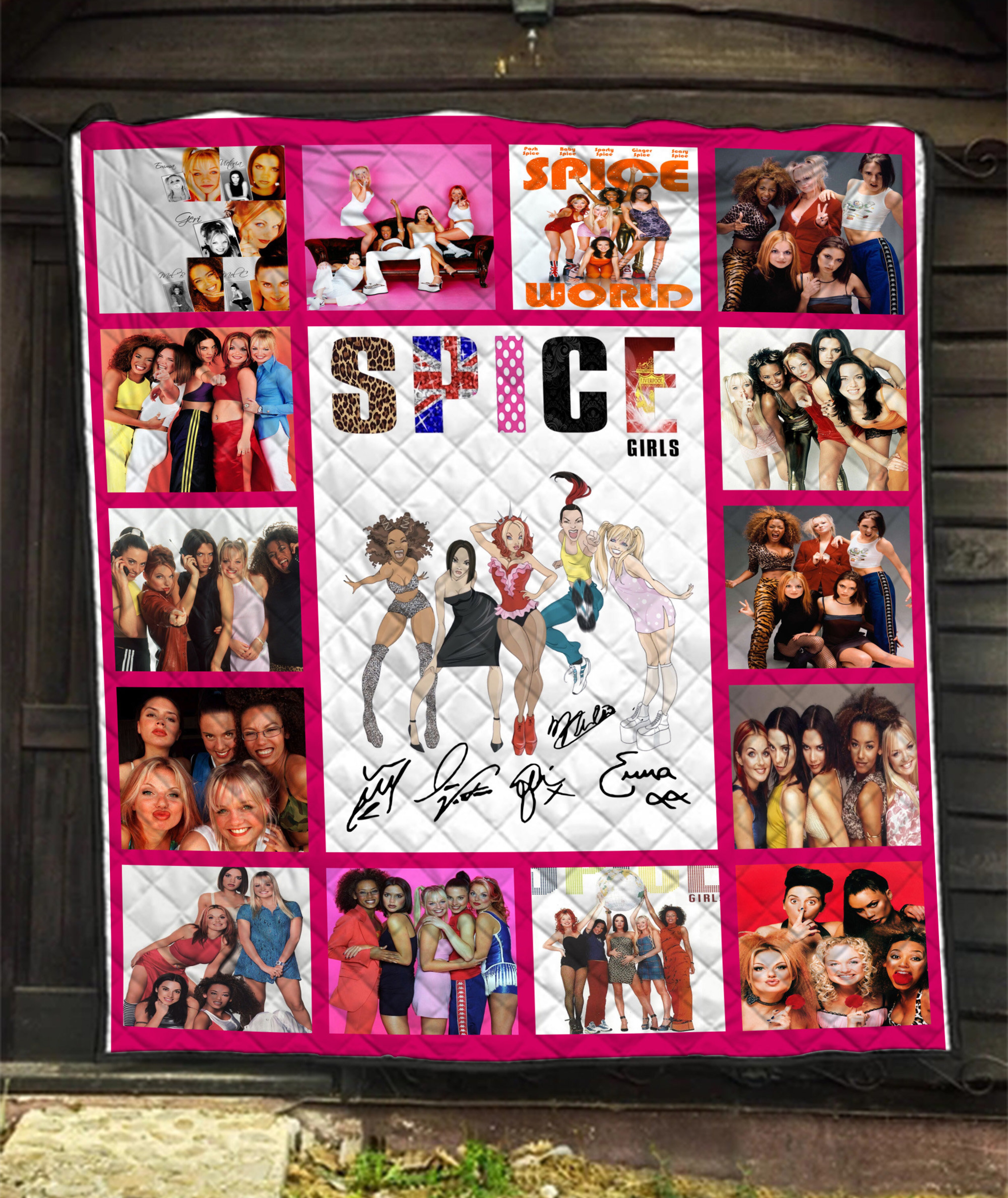 Spice Girl Albums Quilt Blanket, Perfect Gift for Spice Girl Fans, Ideal for Home Decoration