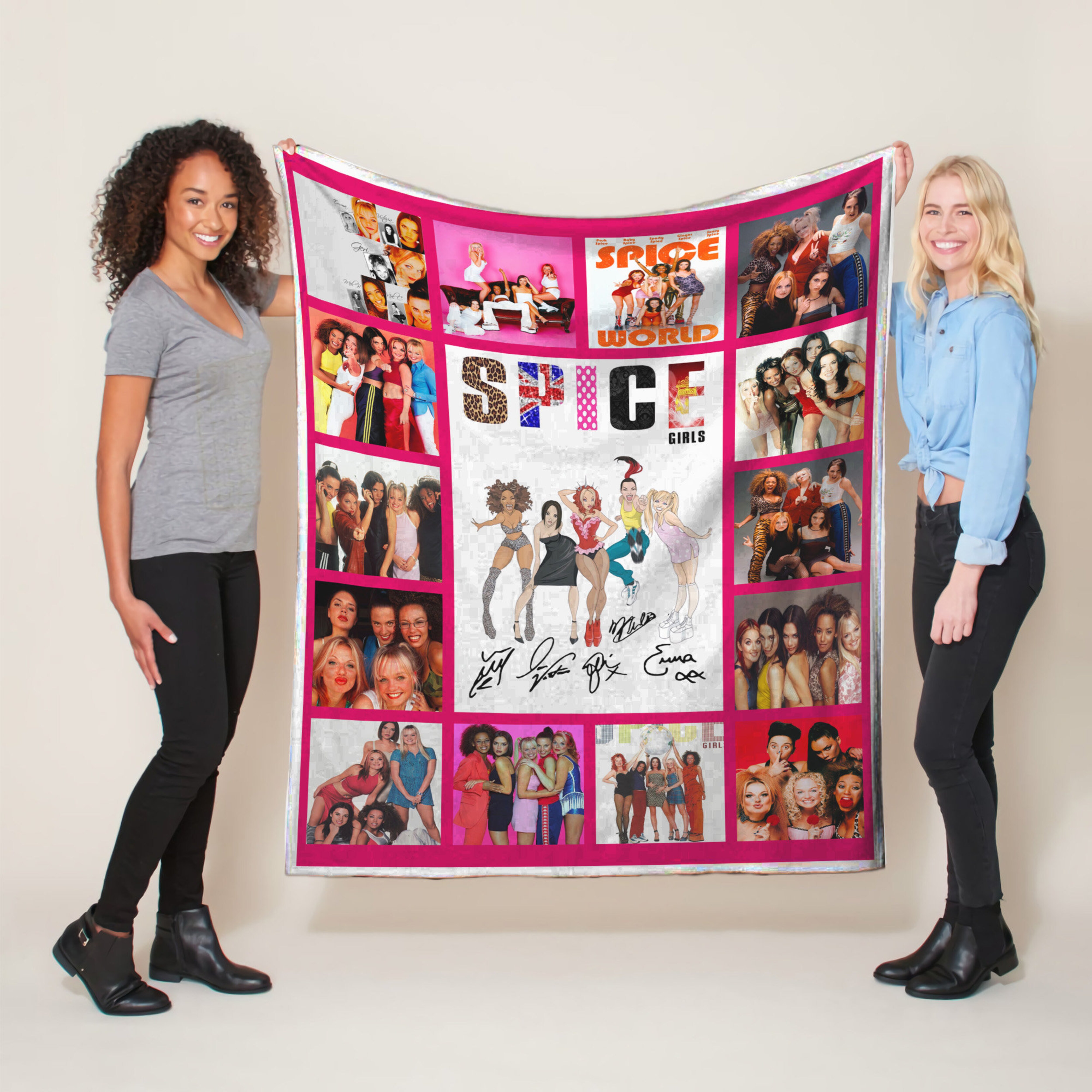 Spice Girl Albums Quilt Blanket, Perfect Gift for Spice Girl Fans, Ideal for Home Decoration