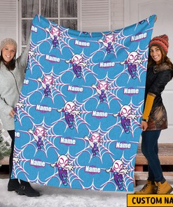 Spider Gwen Custom Name Quilt Blanket - Amazing Gift for Girls/Boys and Spider Gwen Fans