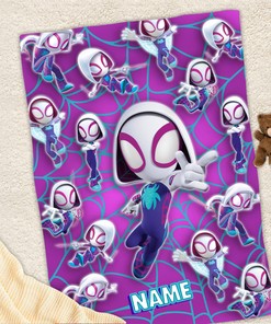 Spider Gwen Custom Name Quilt Blanket - Amazing Gift for Spider Gwen Fans