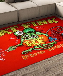 Stay Fiery with the Rat Fink Fire Department Area Rug - Perfect for Home Decor