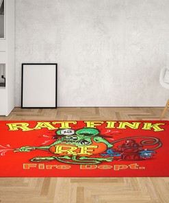 Stay Fiery with the Rat Fink Fire Department Area Rug - Perfect for Home Decor