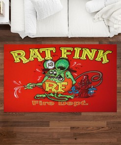 Stay Fiery with the Rat Fink Fire Department Area Rug - Perfect for Home Decor