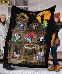 Stitch Cosplay Horror Characters Blanket - Halloween Movies Trick Or Treat - Custom Name