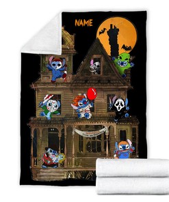 Stitch Cosplay Horror Characters Blanket - Halloween Movies Trick Or Treat - Custom Name