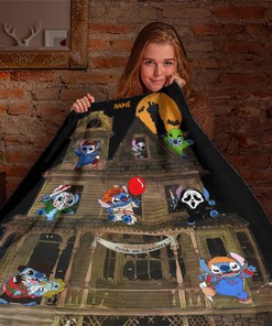 Stitch Cosplay Horror Characters Blanket - Halloween Movies Trick Or Treat - Custom Name