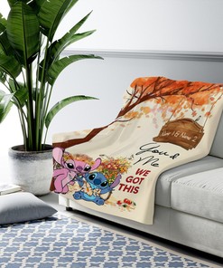Stitch Fall Season Blanket - Custom Name Halloween - Home Decor Christmas Gift