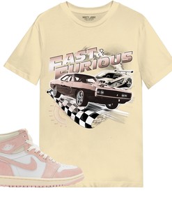 Street Racing Shirt Match Jordan 1 OG Washed Pink Shirt In Color Nature
