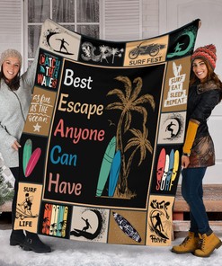 Surf Rest Quilt Blanket, Perfect for Beach Picnics