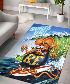 Surfs Up with Rat Fink - Area Rug for Beach and Surf Enthusiasts