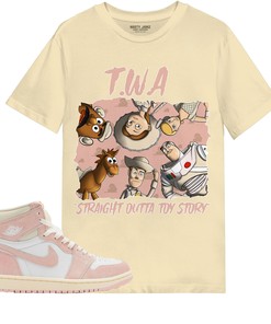 TWA Toys Shirt Match Jordan 1 OG Washed Pink Shirt In Color Nature