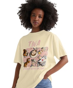 TWA Toys Shirt Match Jordan 1 OG Washed Pink Shirt In Color Nature
