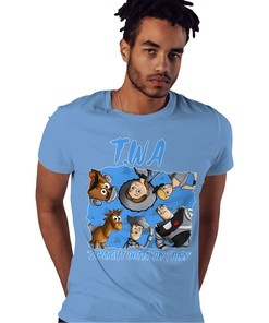 TWA Toys Stroke Shirt Match Jordan 5 University Blue Shirt In Color Carolina Blue