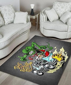 Tales Of The Rat Fink Hot Rod Area Rug Hot Rod Rug for Garage