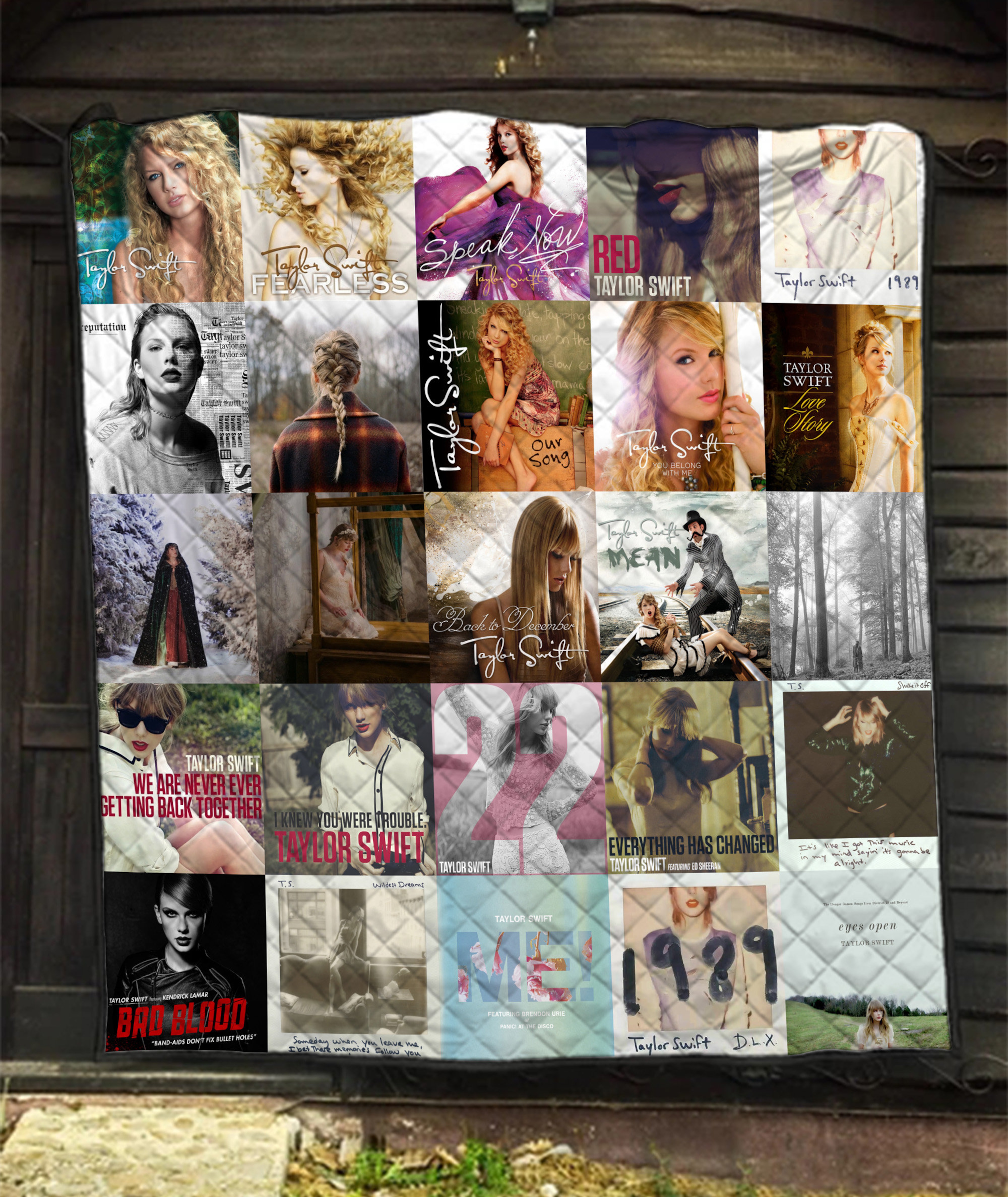 Taylor Swift Folklore Quilt Blanket - Swiftie Albums Fan Lover Bedding Set
