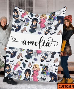The Addams Family Fleece Blanket - Wednesday Addams Horror Movie - Halloween Christmas Birthday Gifts