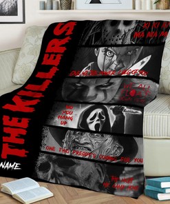 The Killers Blanket - Horror Characters Throw - Scary Movie Halloween Custom Name
