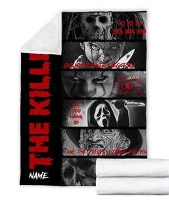 The Killers Blanket - Horror Characters Throw - Scary Movie Halloween Custom Name