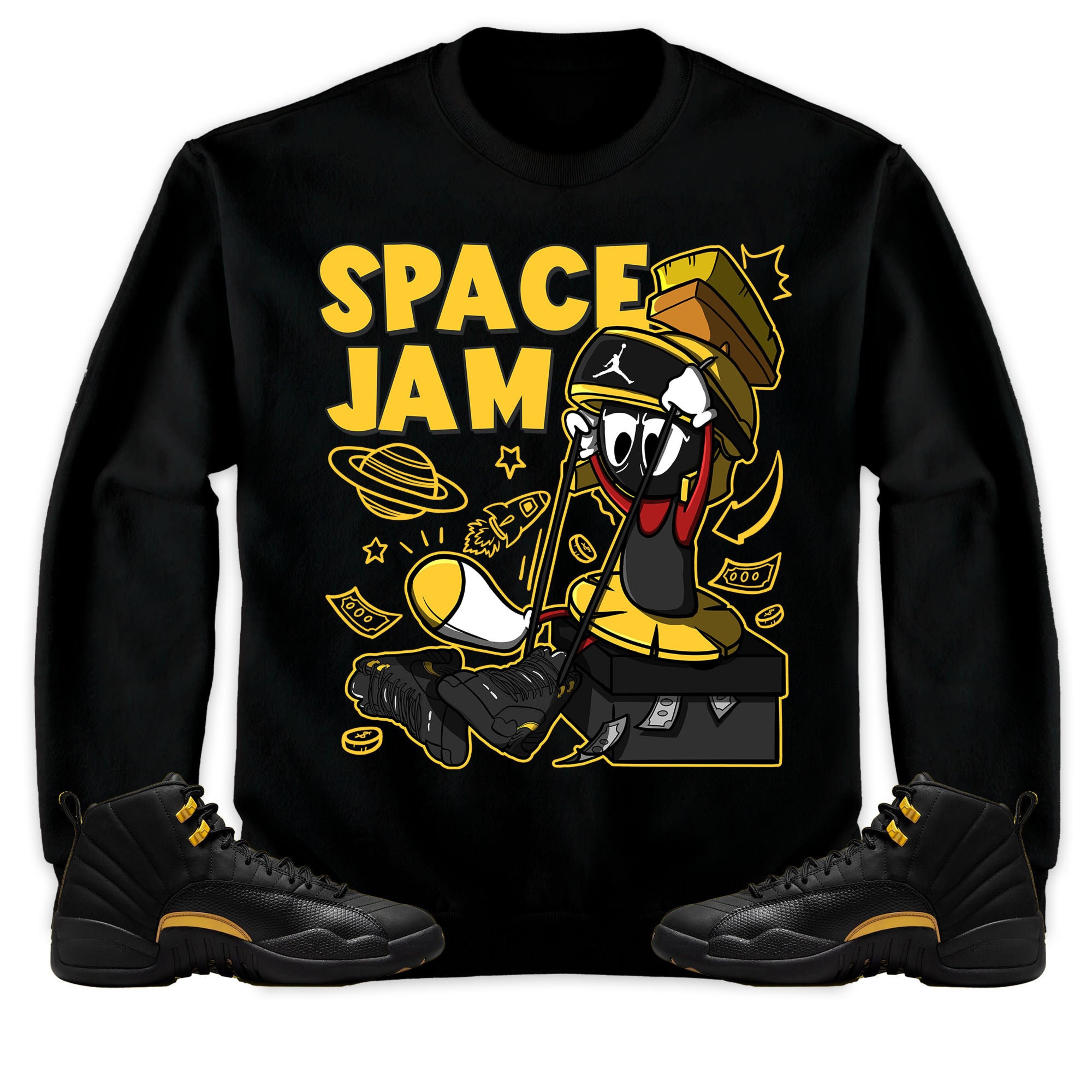 The Martian Marvin Unisex Sweatshirt Match 12s Black Taxi