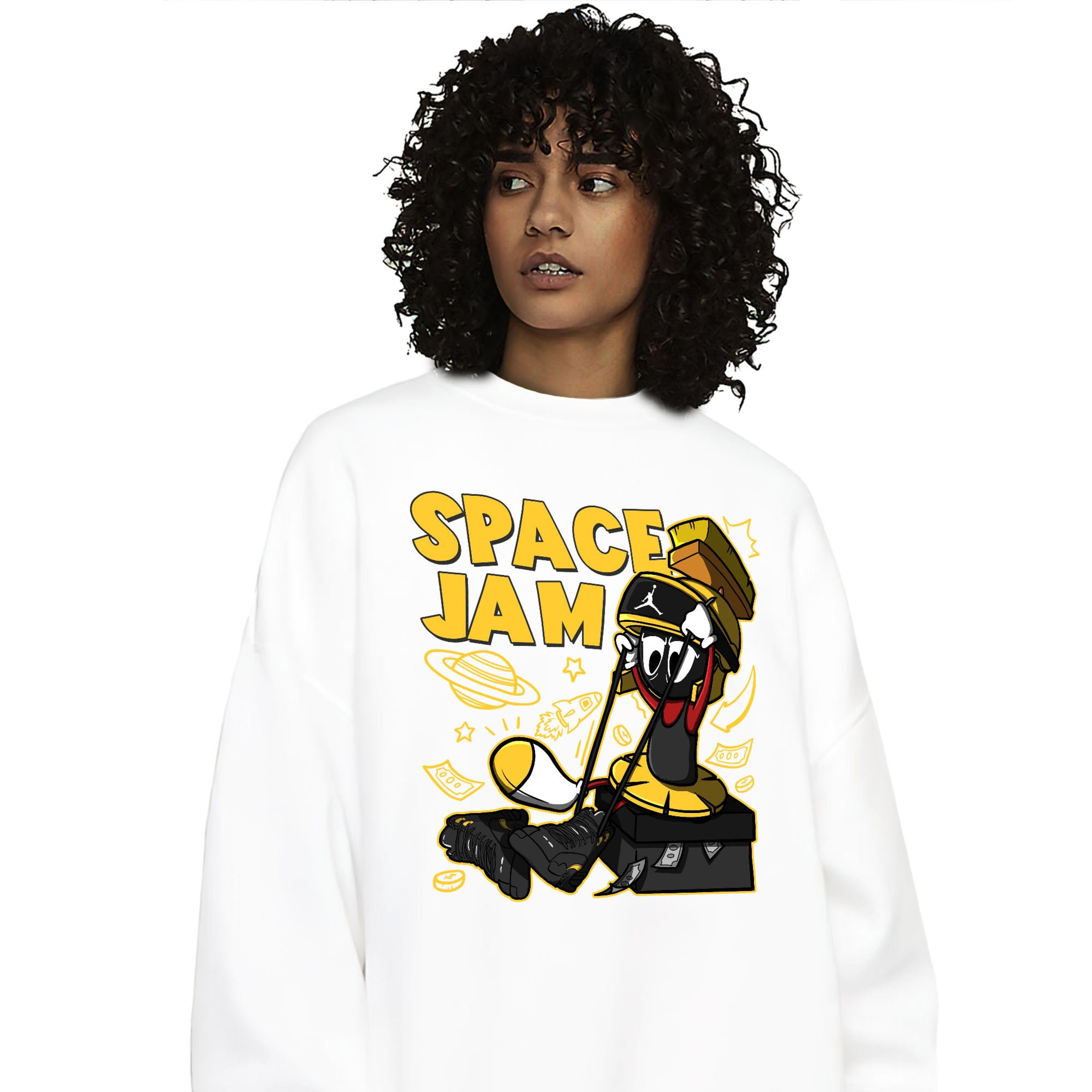 The Martian Marvin Unisex Sweatshirt Match 12s Black Taxi