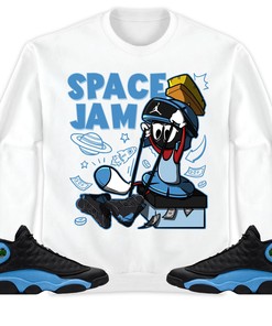 The Martian Marvin Unisex Sweatshirt Match 13s Black University Blue