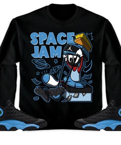 The Martian Marvin Unisex Sweatshirt Match 13s Black University Blue