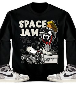 The Martian Marvin Unisex Sweatshirt Match 1s Elephant Print White Cement