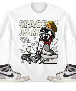 The Martian Marvin Unisex Sweatshirt Match 1s Elephant Print White Cement