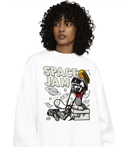 The Martian Marvin Unisex Sweatshirt Match 1s Elephant Print White Cement