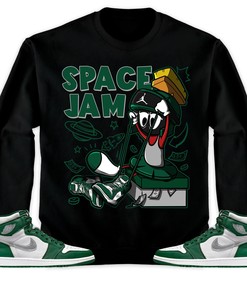 The Martian Marvin Unisex Sweatshirt Match 1s High OG Gorge Green