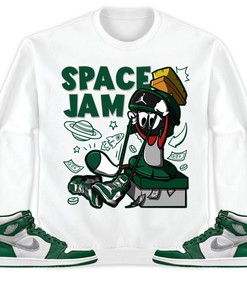 The Martian Marvin Unisex Sweatshirt Match 1s High OG Gorge Green