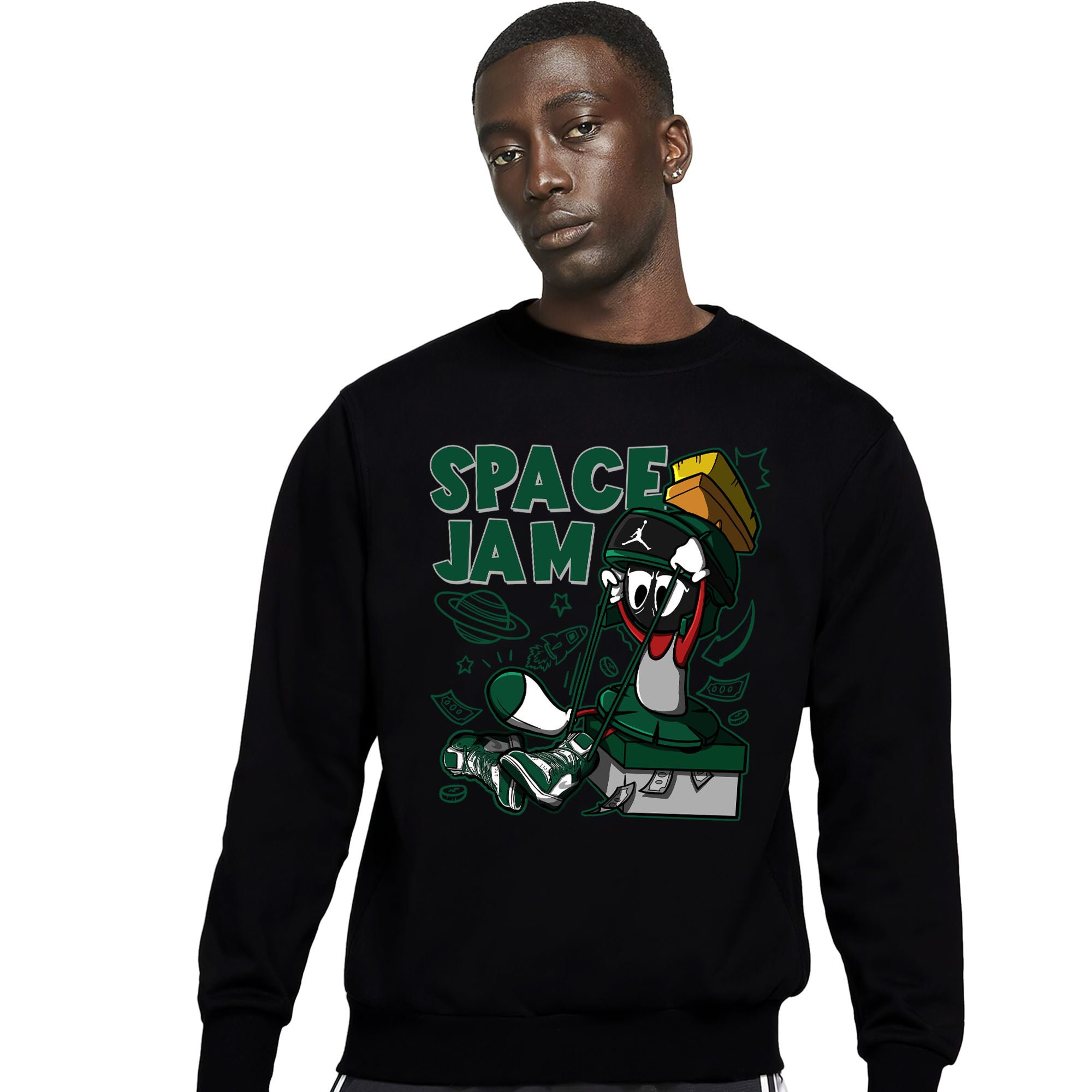 The Martian Marvin Unisex Sweatshirt Match 1s High OG Gorge Green