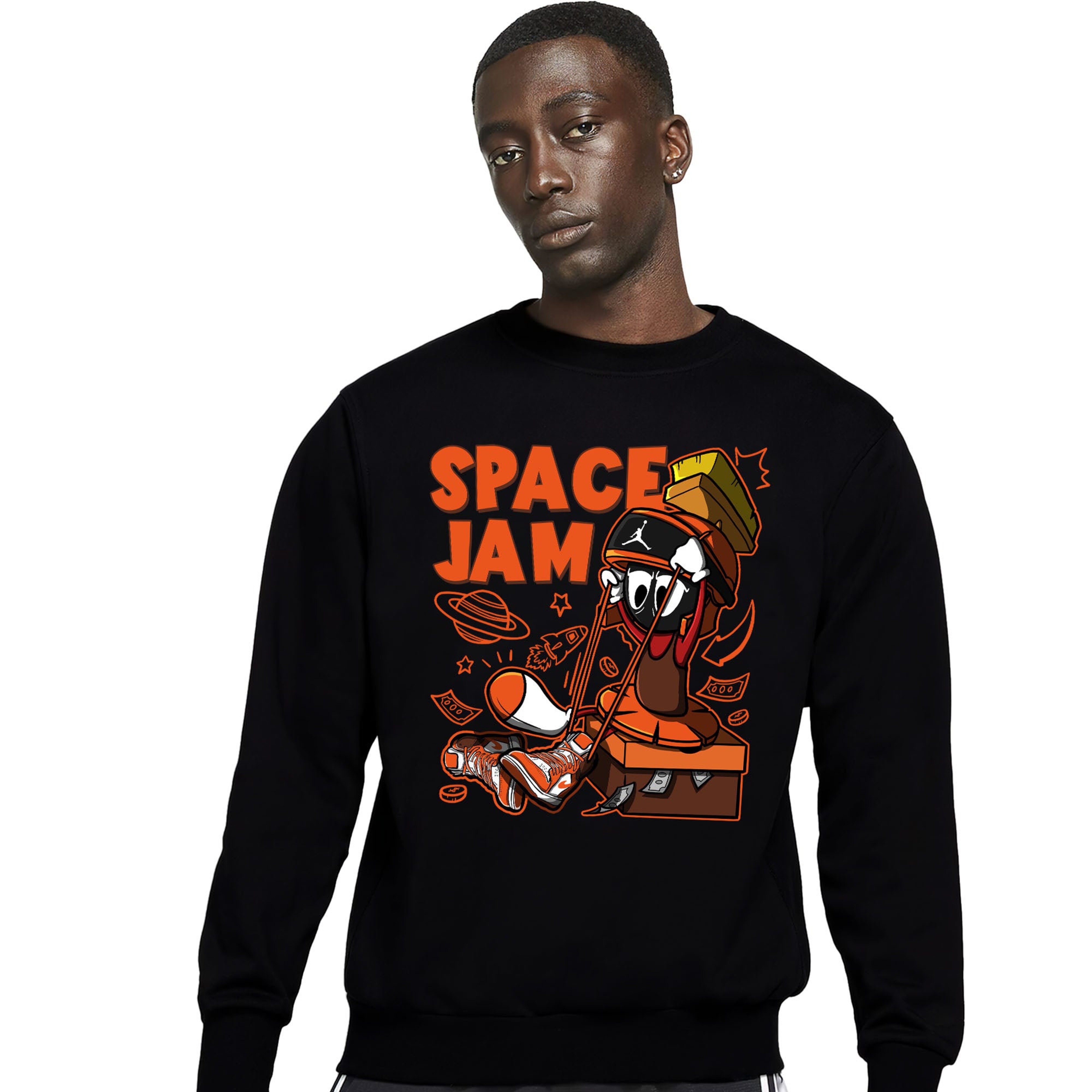 The Martian Marvin Unisex Sweatshirt Match 1s High OG Starfish