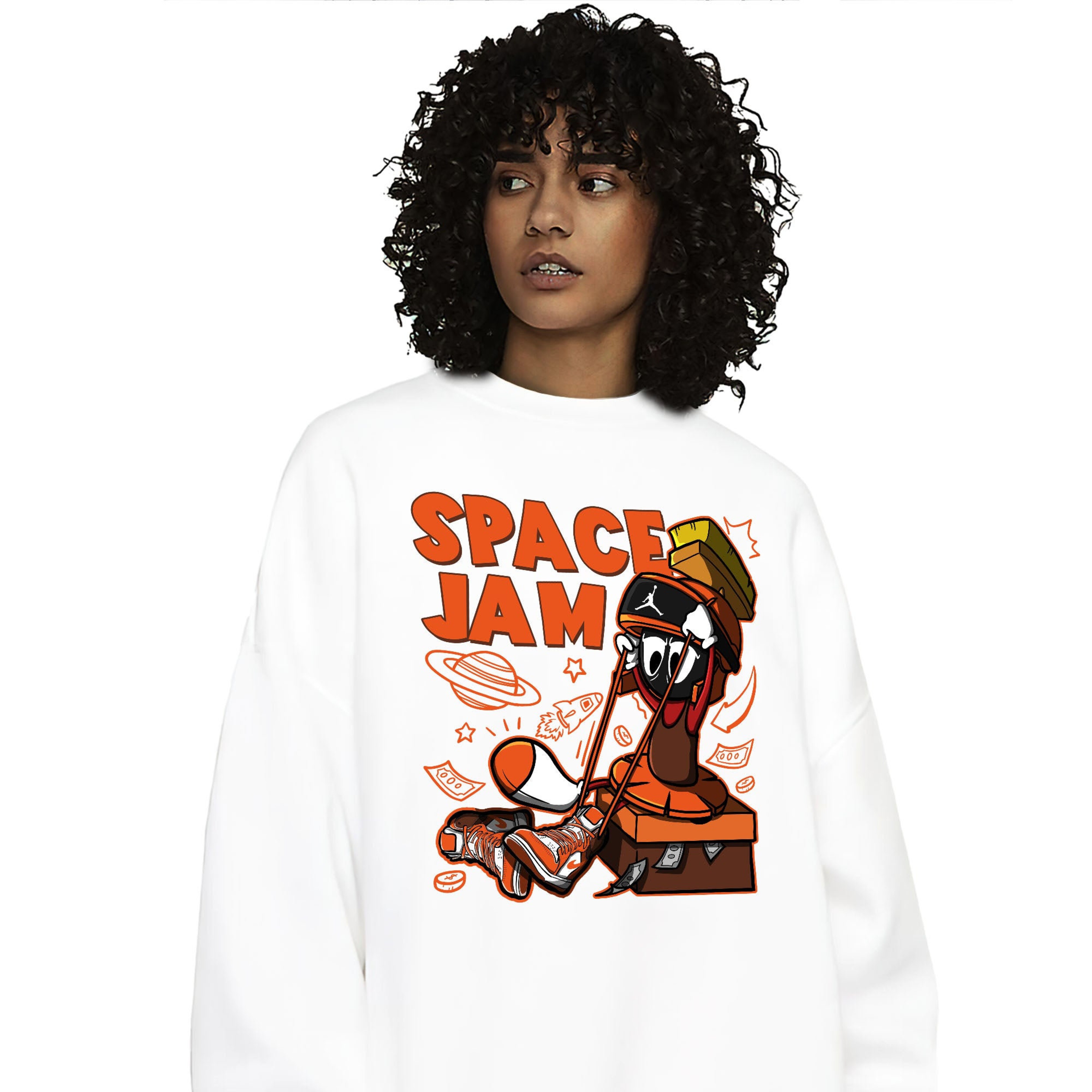 The Martian Marvin Unisex Sweatshirt Match 1s High OG Starfish