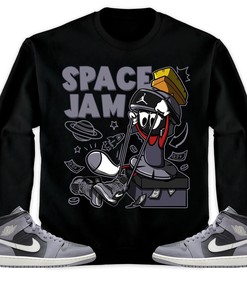 The Martian Marvin Unisex Sweatshirt Match 1s Mid Cement Grey