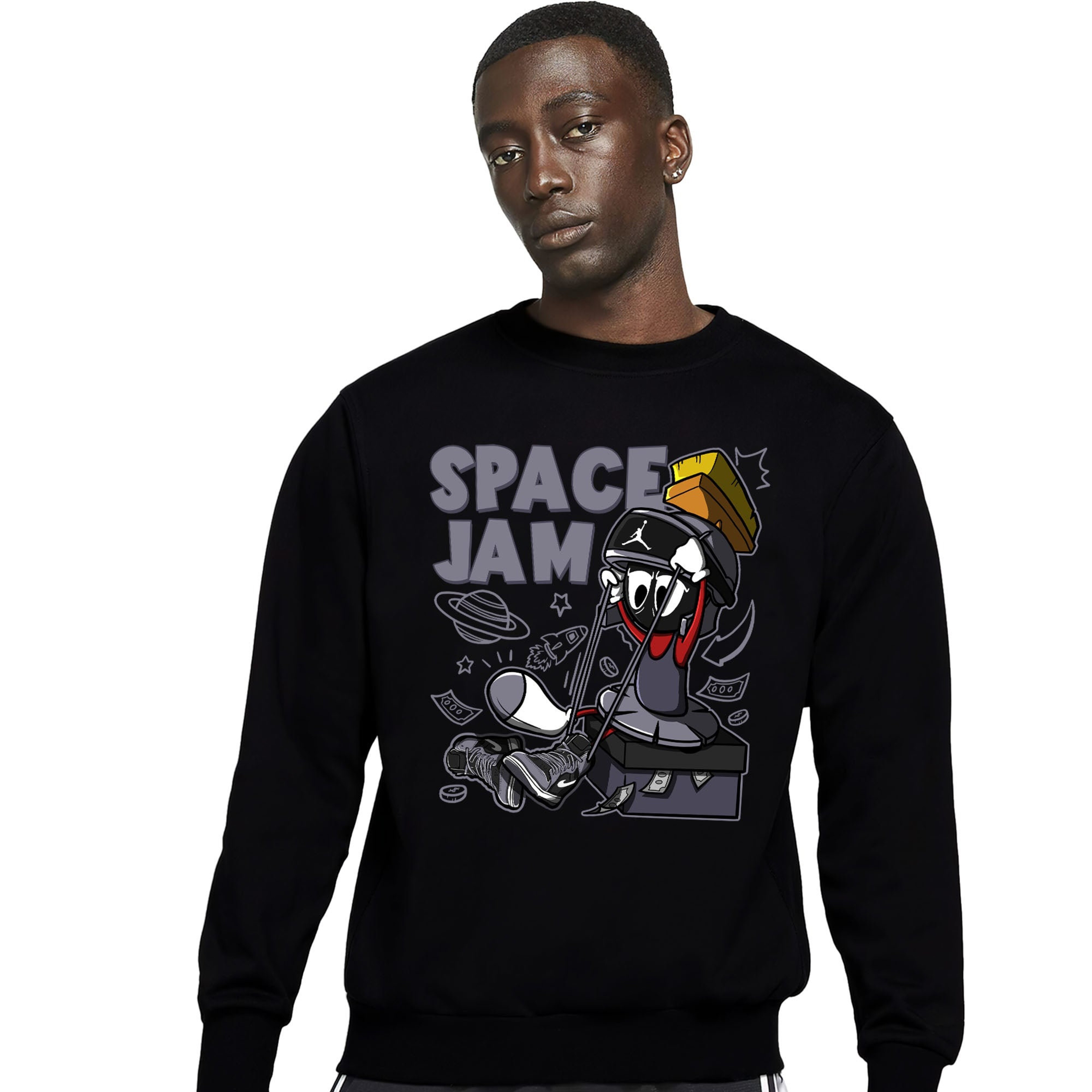 The Martian Marvin Unisex Sweatshirt Match 1s Mid Cement Grey