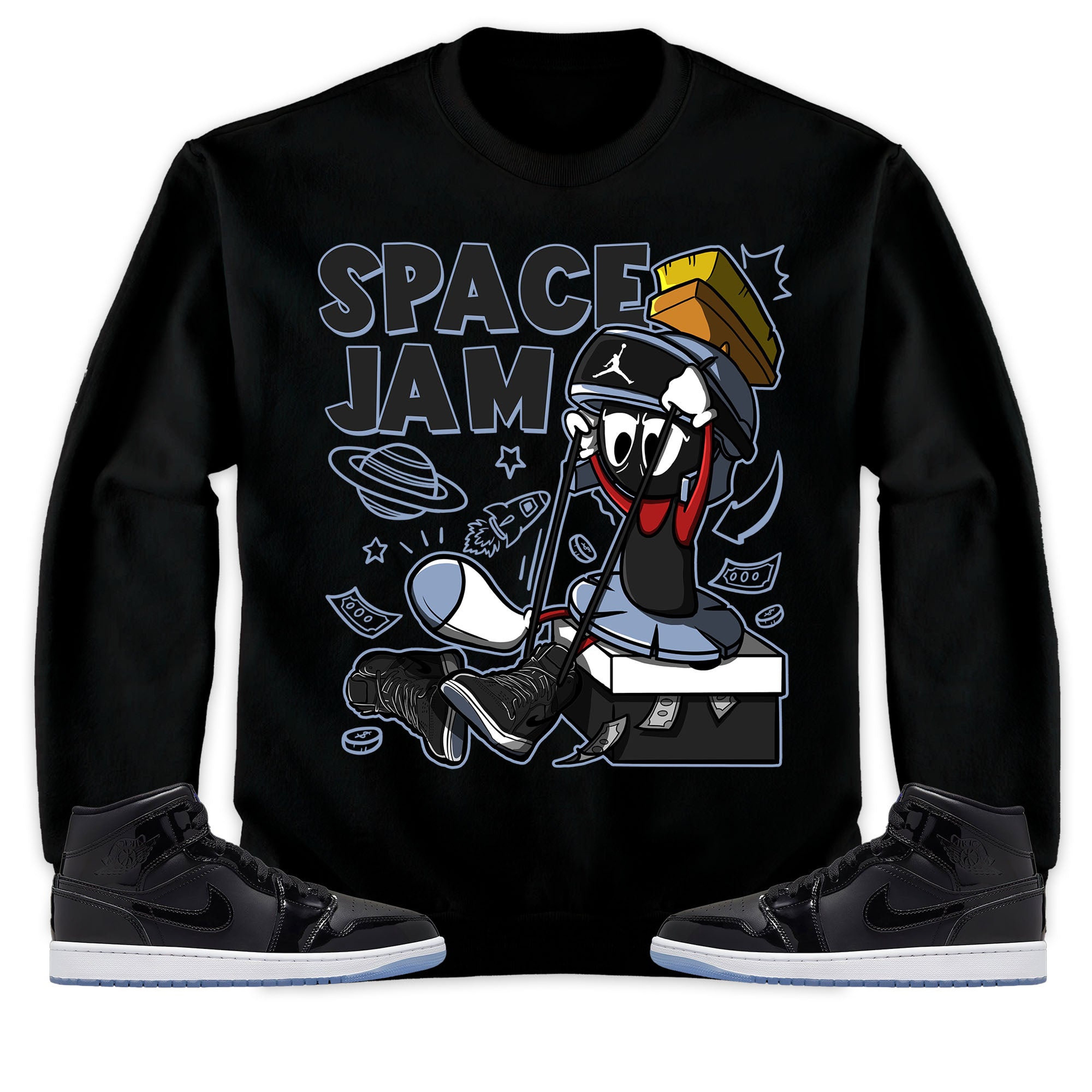 The Martian Marvin Unisex Sweatshirt Match 1s Mid Space Jam