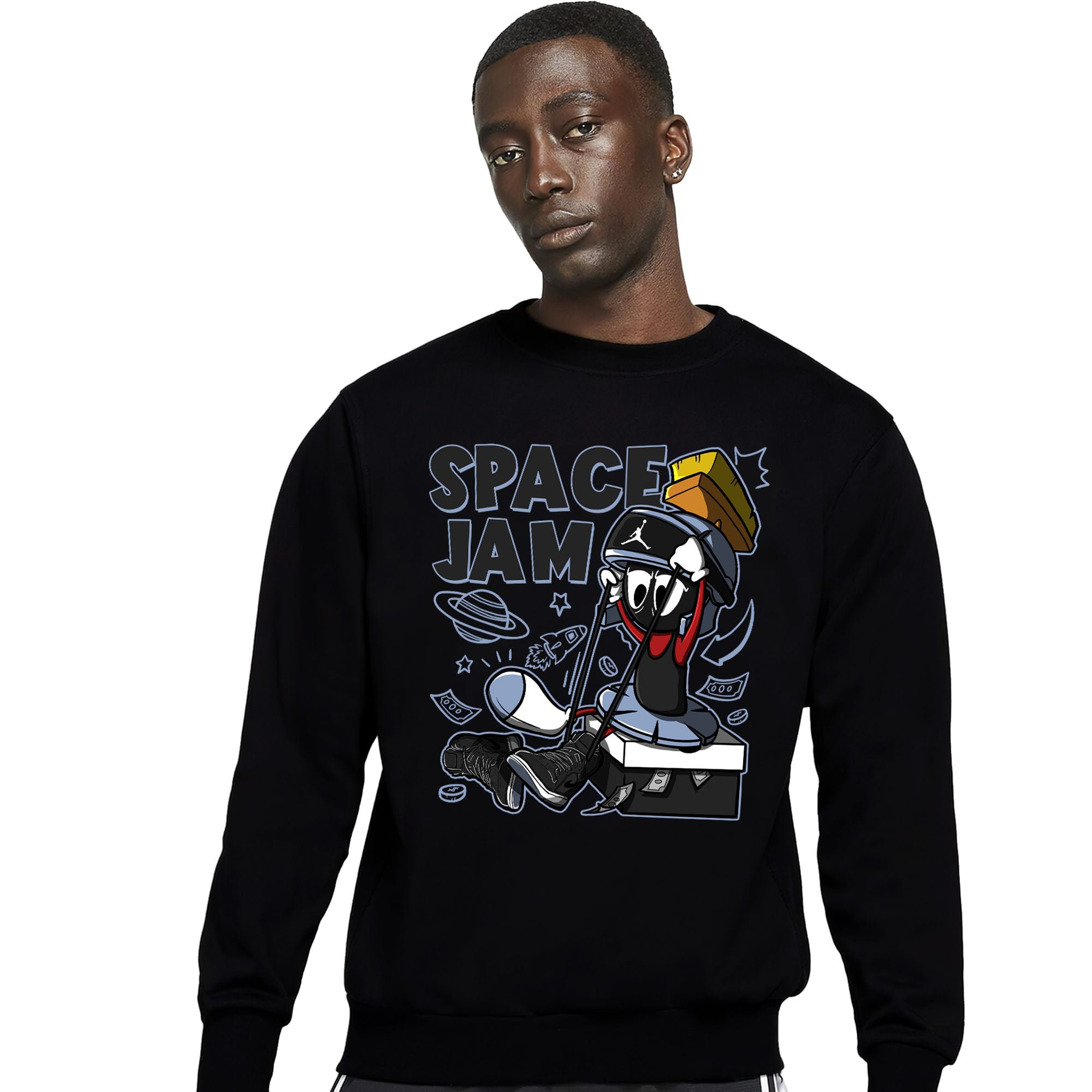 The Martian Marvin Unisex Sweatshirt Match 1s Mid Space Jam