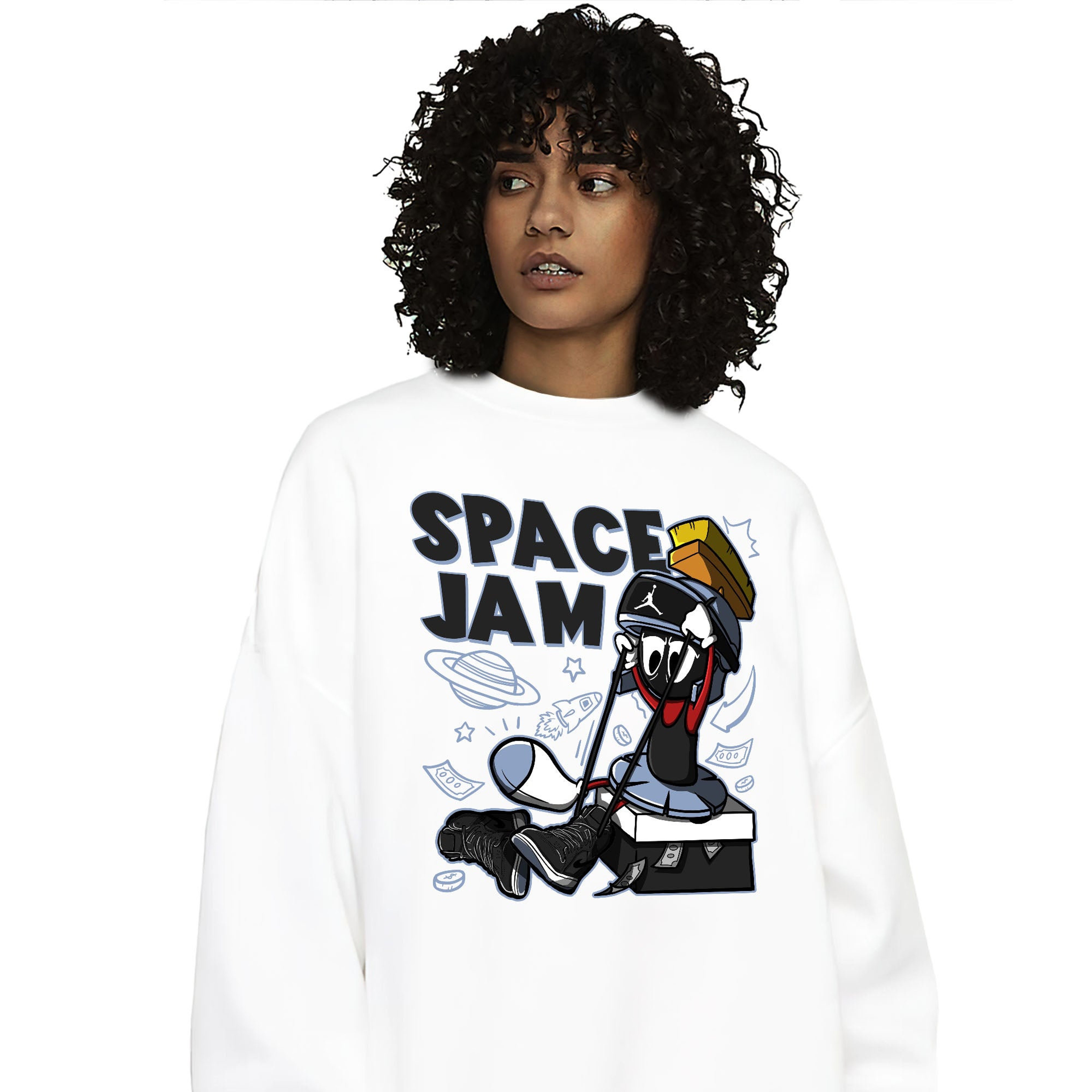 The Martian Marvin Unisex Sweatshirt Match 1s Mid Space Jam