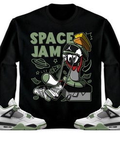 The Martian Marvin Unisex Sweatshirt Match 4s Seafoam Oil Green