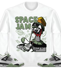 The Martian Marvin Unisex Sweatshirt Match 4s Seafoam Oil Green