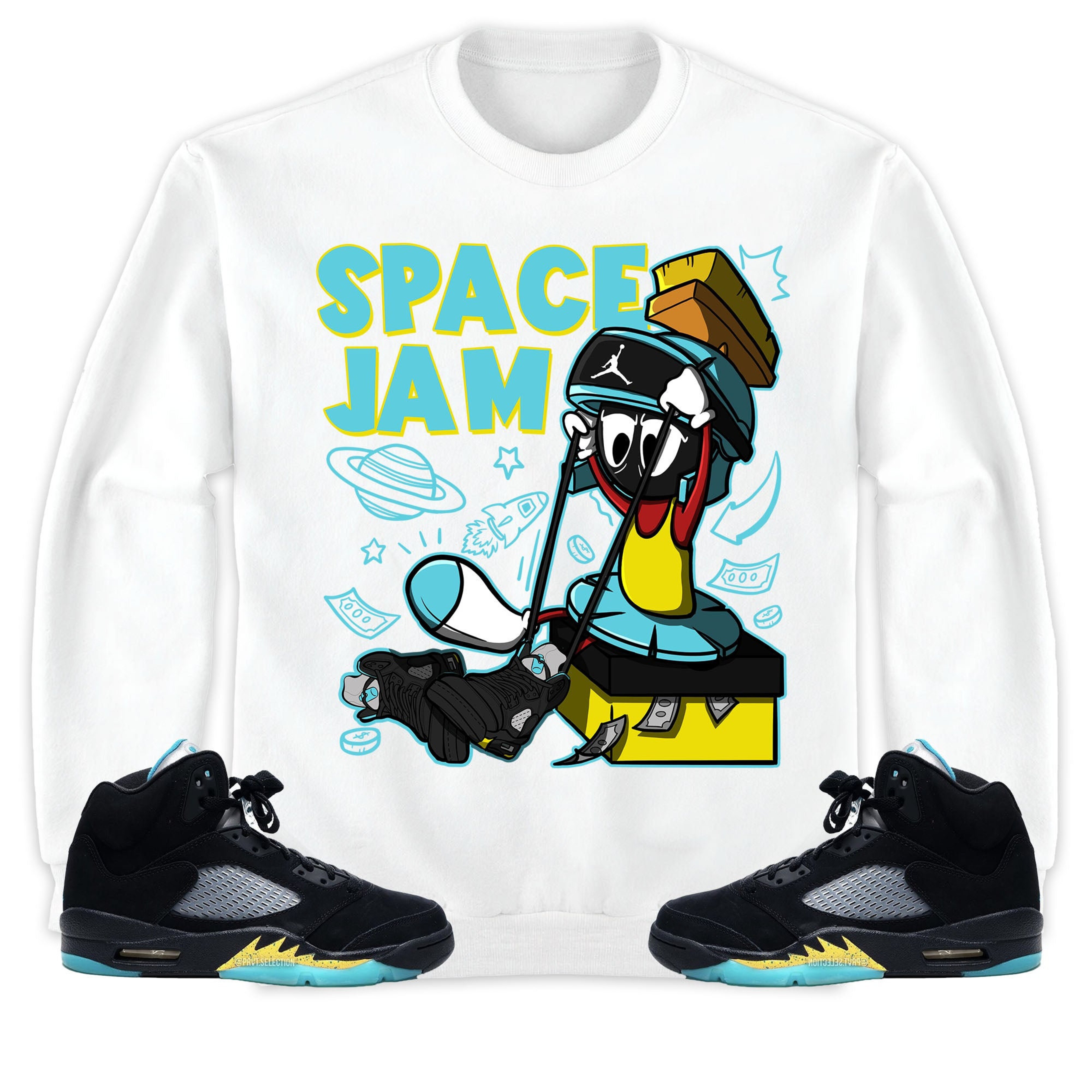 The Martian Marvin Unisex Sweatshirt Match 5s Aqua