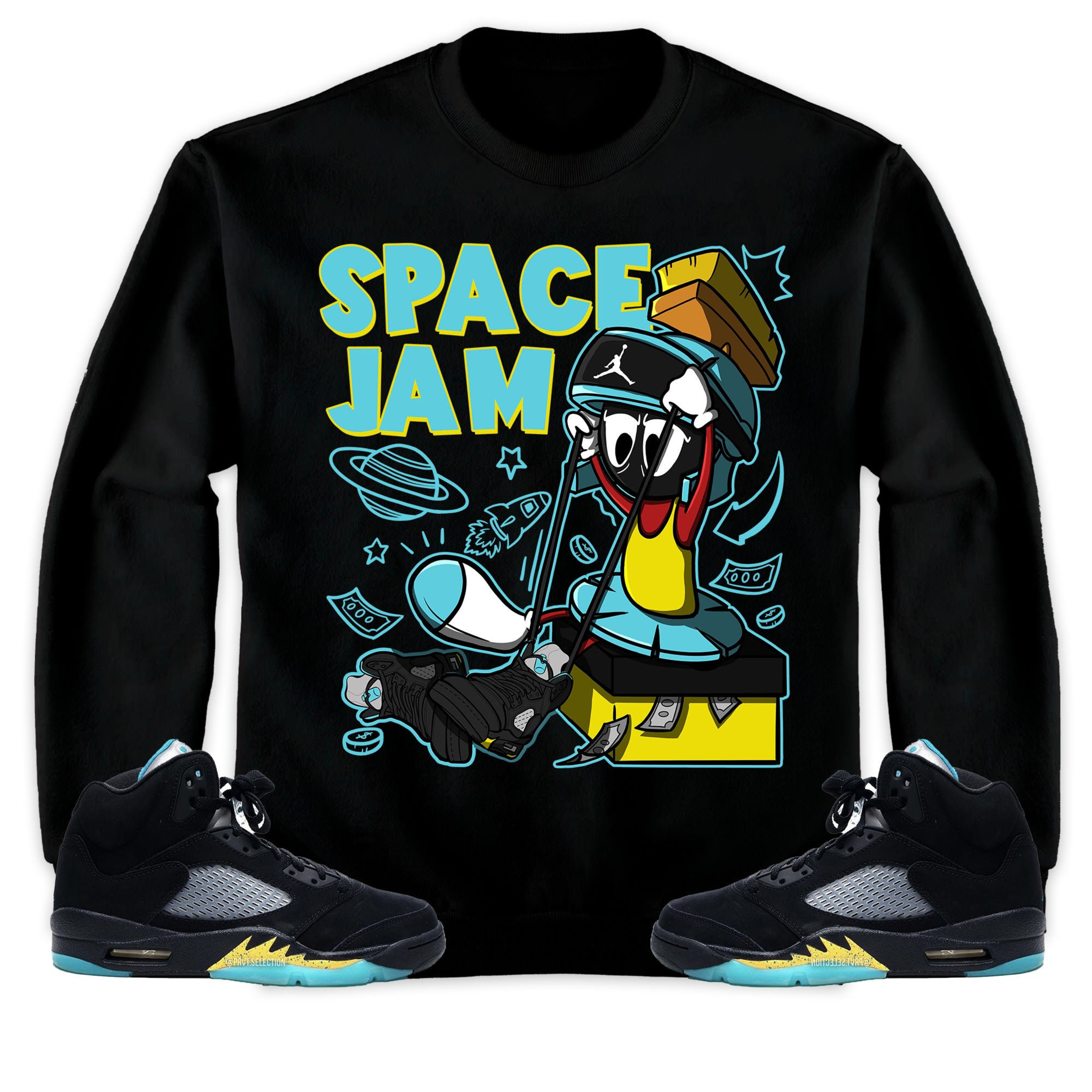 The Martian Marvin Unisex Sweatshirt Match 5s Aqua